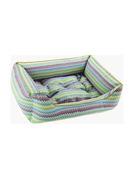 Cuccia per cani Zik Zak, varie misure, Rivestimento: 45% cotone, 35% poliester, Tonalità verdi, viola, blu, Larg. 70 x Prof. 50 cm