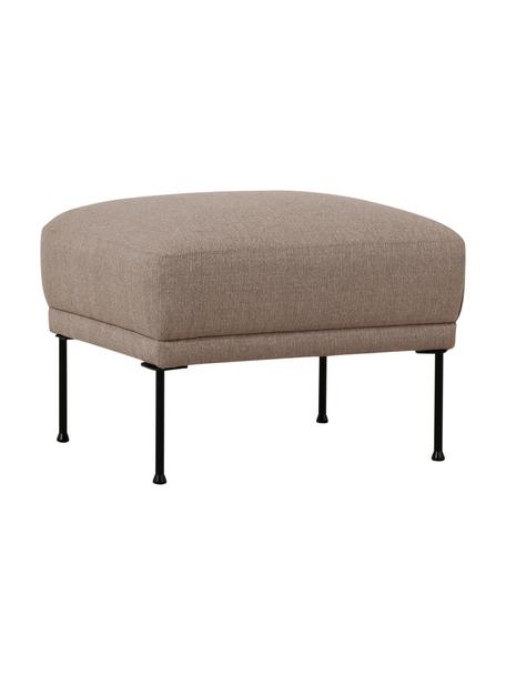 Puf z metalowymi nogami Fluente, Tapicerka: 100% poliester Dzięki tka, Stelaż: lite drewno sosnowe z cer, Nogi: metal malowany proszkowo, Taupe tkanina, S 62 x W 46 cm