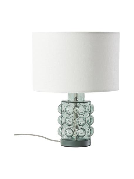 Malá stolní lampa se skleněnou podstavou Olyve, Bílá, zelená, Ø 23 cm, V 31 cm