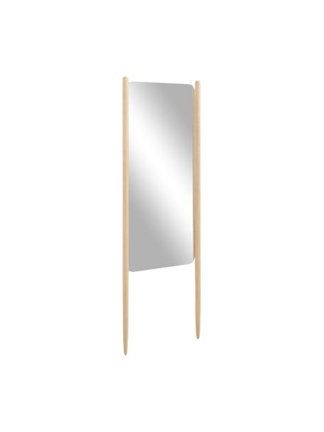 Specchio pendente con cornice in legno Natane, Cornice: legno di betulla, pannell, Superficie dello specchio: vetro a specchio, Marrone chiaro, Larg. 54 x Alt. 160 cm