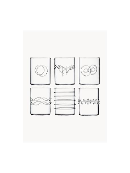 Verres à eau artisanaux Deco' Clear, 6 élém., Verre borosilicate, Transparent, Ø 7 x haut. 9 cm, 300 ml