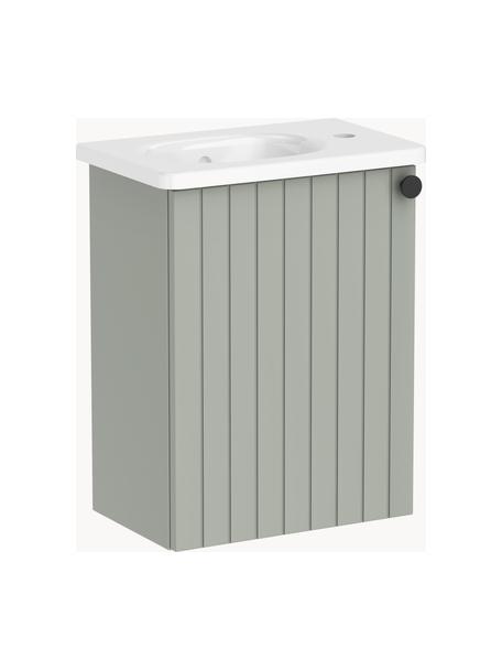 Wastafel met onderkast Emil, B 45 cm, Handvatten: gecoat metaal, Saliegroen, B 45 x H 58 cm