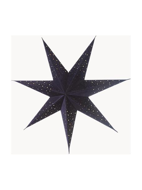 Stella natalizia in velluto blu scuro Orby, Carta, velluto, Blu scuro, dorato, Ø 75 cm