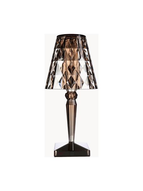 Mobile Design LED-Tischlampe Battery, Kunststoff, Hellbraun, transparent, Ø 17 x H 37 cm