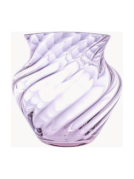 Handgefertigte Vase Dahlia, H 22 cm, Glas, Lila, Ø 23 x H 22 cm