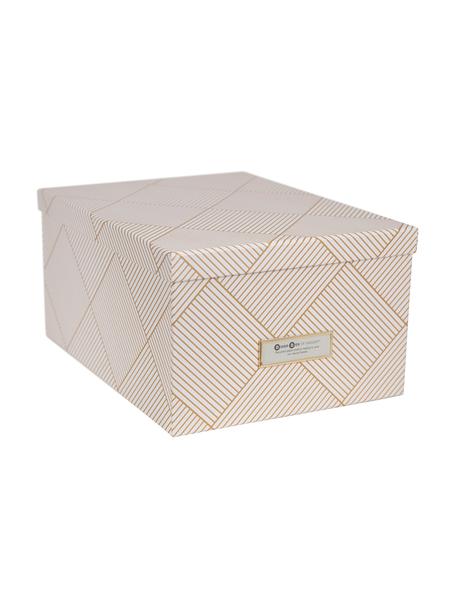 Aufbewahrungsbox Gustav, Box: Fester, laminierter Karto, Goldfarben, Weiß, 30 x 15 cm
