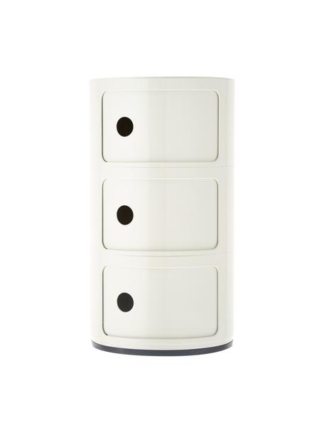COMPONIBILI Classic bianco, 3 cassetti, Plastica (ABS) laccata, certificata Greenguard, Bianco crema, Ø 32 x Alt. 59 cm