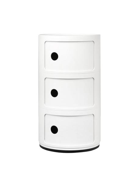 Dizajnový kontajner Componibili, 3 moduly, Plast (ABS), lakovaný, certifikát Greenguard, Lesklá biela, Ø 32 x V 59 cm