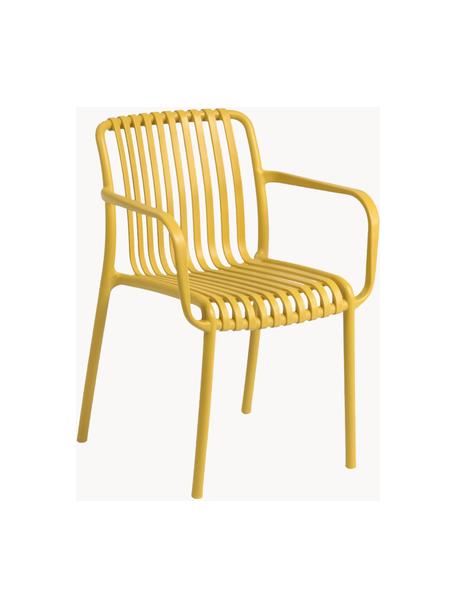 Chaise de jardin à accoudoirs Isabellini, Plastique, Jaune soleil, larg. 54 x prof. 49 cm