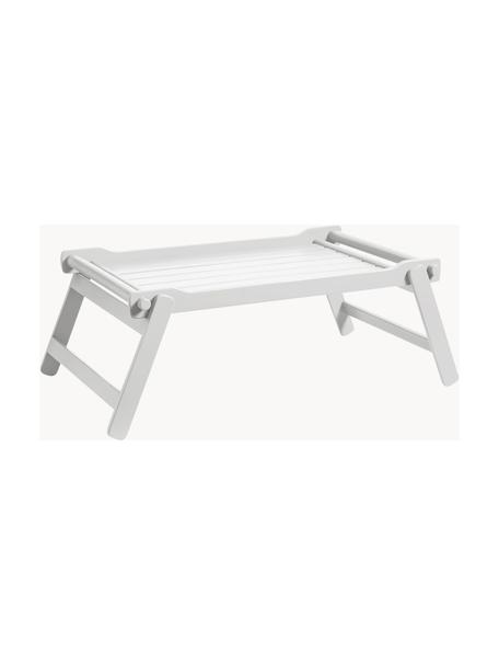 Skládací dřevěný podnos Bed, Mahagonové dřevo, polyuretanový lak, Lesklá bílá, D 58 cm, Š 36 cm