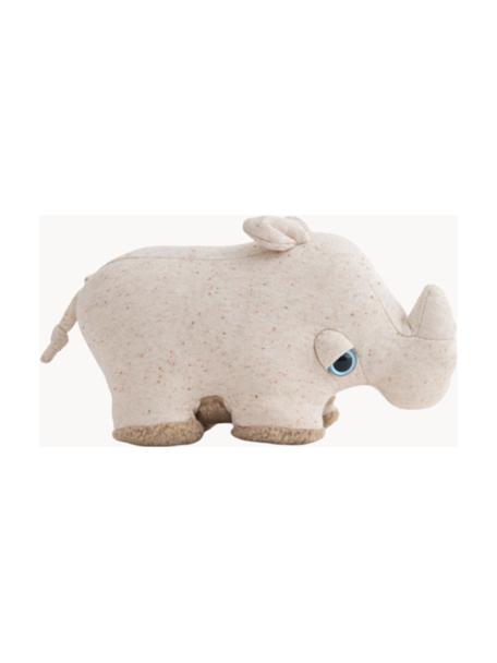 Cuscino in peluche fatto a mano Savanah Rhino, Parte inferiore: pelliccia sintetica (100%, Beige chiaro maculato, Larg. 25 x Alt. 15 cm