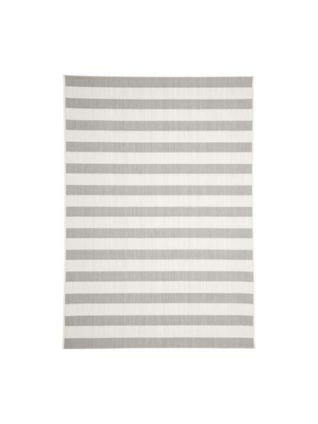 Pruhovaný interiérový/exteriérový koberec Axa, 86 % polypropylen, 14 % polyester, Tlumeně bílá, světle šedá, Š 80 cm, D 150 cm (velikost XS)
