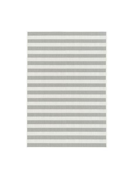 Pruhovaný interiérový/exteriérový koberec Axa, 86 % polypropylen, 14 % polyester, Tlumeně bílá, šedá, Š 80 cm, D 150 cm (velikost XS)