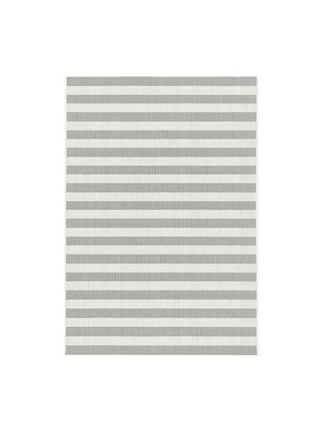 Pruhovaný interiérový/exteriérový koberec Axa, 86 % polypropylen, 14 % polyester, Tlumeně bílá, šedá, Š 80 cm, D 150 cm (velikost XS)