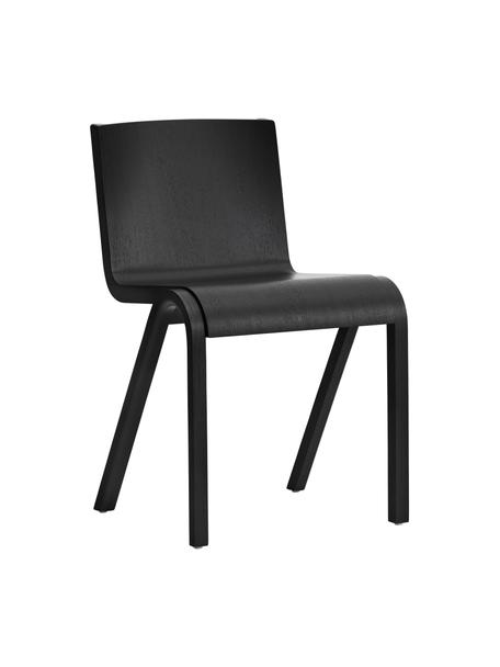 Houten stoel Ready Dining van eikenhout, Frame: gelakt eikenhout, Poten: gelakt eikenhout, Eikenhoutkleurig, zwart gelakt, B 47 x H 50 cm