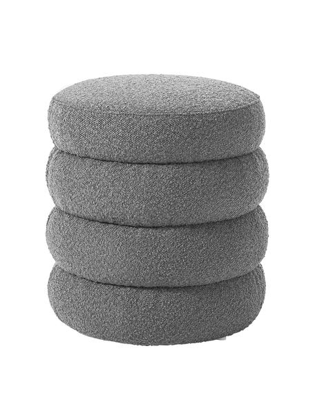 Bouclé-Hocker Alto, Bezug: Bouclé (100 % Polyester) , Gestell: Massives Kiefernholz, Spe, Bouclé Grau, Ø 42 x H 47 cm
