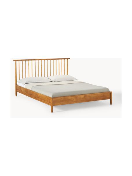 Dřevěná postel s čelem z borovicového dřeva Windsor, Masivní borovicové dřevo, certifikováno FSC, Borovicové dřevo, světlé, Š 140 cm, D 200 cm