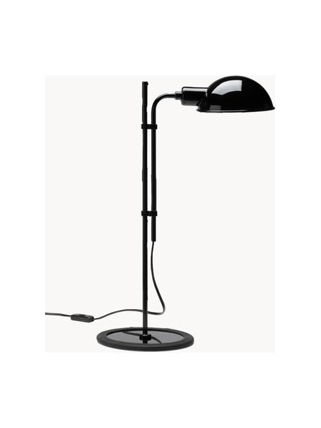 Große Schreibtischlampe Funiculí mit verstellbarem Lampenschirm, Lampenschirm: Aluminium, beschichtet, Schwarz, glänzend, B 20 x T 36 cm