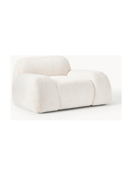 Fauteuil lounge en peluche-bouclé Wolke, Peluche-bouclé blanc cassé, larg. 138 x prof. 105 cm