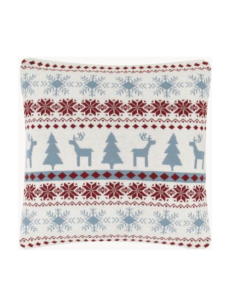 Federa arredo a maglia con motivo natalizio David, 100% cotone, Multicolore, Larg. 40 x Lung. 40 cm
