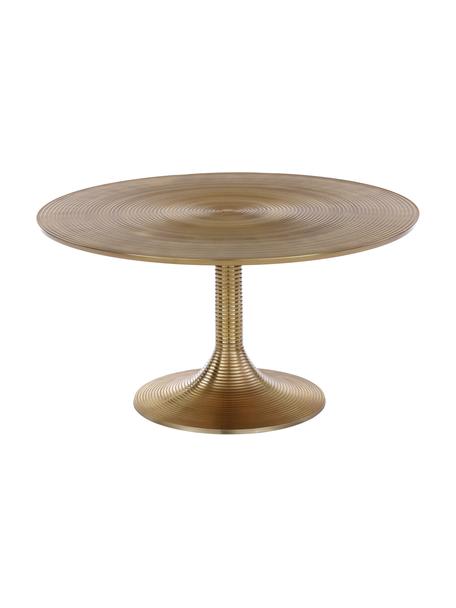 Table basse ronde Hypnotising, Aluminium, laqué, Couleur laitonnée, Ø 77 cm, haut. 40 cm