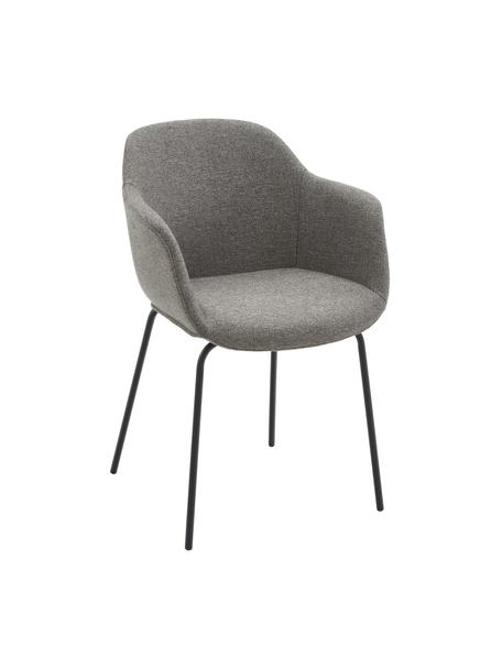 Silla con reposabrazos Fiji, Tapizado: poliéster Alta resistenci, Patas: metal con pintura en polv, Tejido gris oscuro, An 58 x F 56 cm