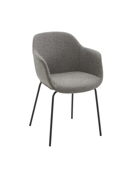 Židle s područkami s úzkým skořepinovým sedákem Fiji, Tmavě šedá, Š 58 cm, H 56 cm