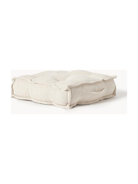 Cojín de suelo de algodón Rheya, Funda: 100% algodón, Off White, An 60 x L 60 cm