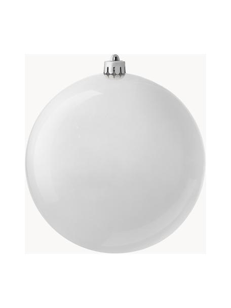 Boule de Noël incassable Stix, Plastique, Couleur argentée, Ø 14 cm, 2 pièces