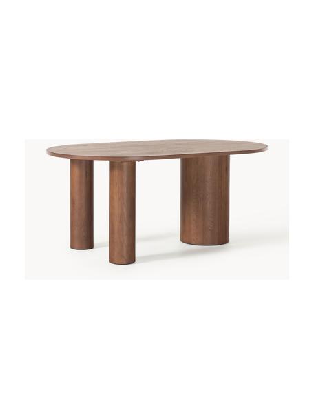 Mesa de comedor ovalada de roble Dunia, 180 x 110 cm, Madera de roble maciza embarnizada

Este producto está hecho de madera de origen sostenible y con certificación FSC®., Roble barnizado marrón, L 180 x An 110 cm