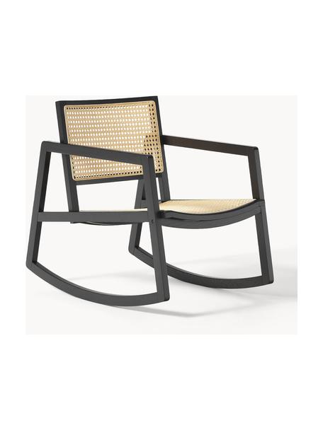 Hojdacia stolička s ratanovým výpletom Craig, Čierna, Š 58 x V 78 cm