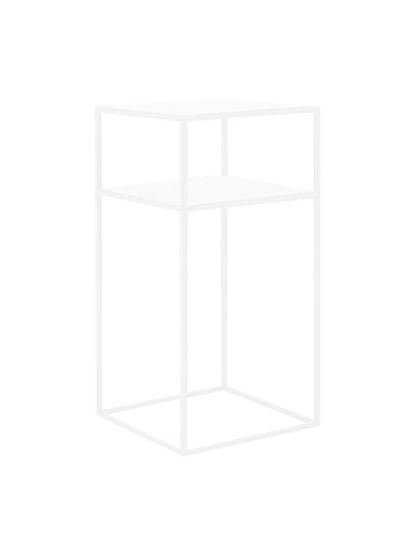 Table d'appoint blanche en métal Tensio, Métal, revêtement par poudre, Blanc, larg. 30 x prof. 30 cm