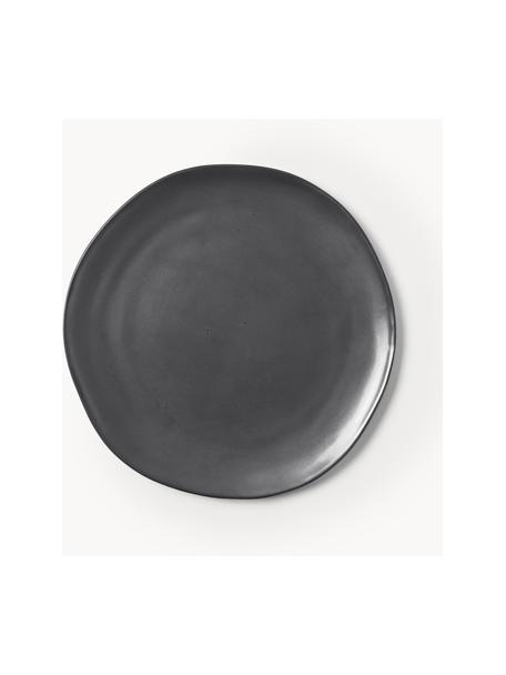 Assiette plate en grès Flow, Grès cérame, Noir, Ø 27 cm