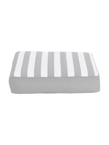Hohes Sitzkissen Timon in Hellgrau/Weiß, gestreift, Bezug: 100% Baumwolle, Grau, Weiß, B 40 x L 40 cm