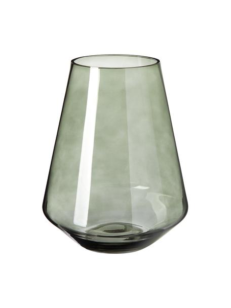 Vase verre gris soufflé bouche Joyce, Verre, Vert, Ø 17 x haut. 21 cm