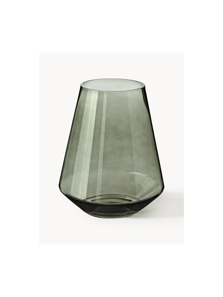 Mundgeblasene Glas-Vase Joyce, H 21 cm, Glas, Grün, Ø 17 x H 21 cm