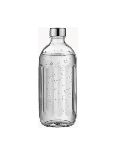 Botellas de vidrio Carbonator Pro, 2 uds., Dosificador: vidrio, Transparente, plateado, Ø 8 x Al 26 cm, 700 ml