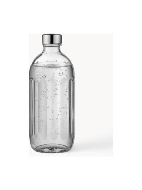 Glas-Wasserflaschen Carbonator Pro, 2 Stück, Verschluss: Metall, beschichtet, Transparent, Silberfarben, Ø 8 x H 26 cm, 700 ml