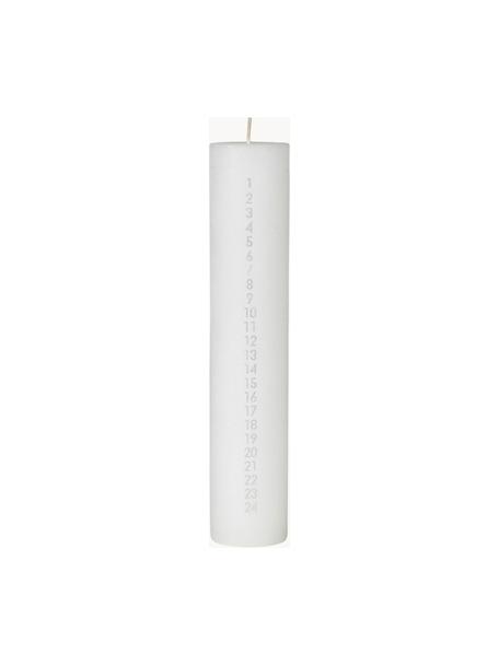 Ručně vyrobená adventní svíčka Rustic, Parafín, Bílá, stříbrná, Ø 5 cm, V 25 cm