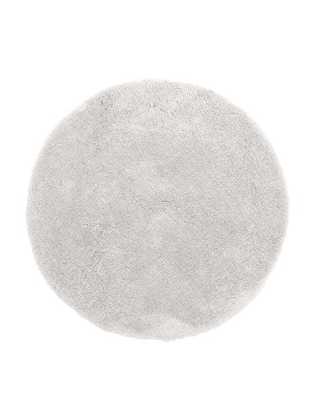 Pluizig rond hoogpolig vloerkleed Leighton in grijs, Bovenzijde: 100% polyester (microveze, Onderzijde: 100% polyester, Grijs, Ø 120 cm (maat S)