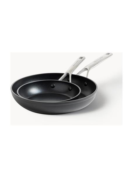 Poêles à frire avec revêtement antiadhésif KitchenAid, lot de 2, Noir, Lot de différentes tailles