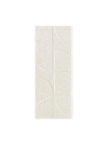 Tapis d'entrée texturé à poils longs Jade, 100 % polyester, certifié GRS, Blanc crème, larg. 80 x long. 200 cm