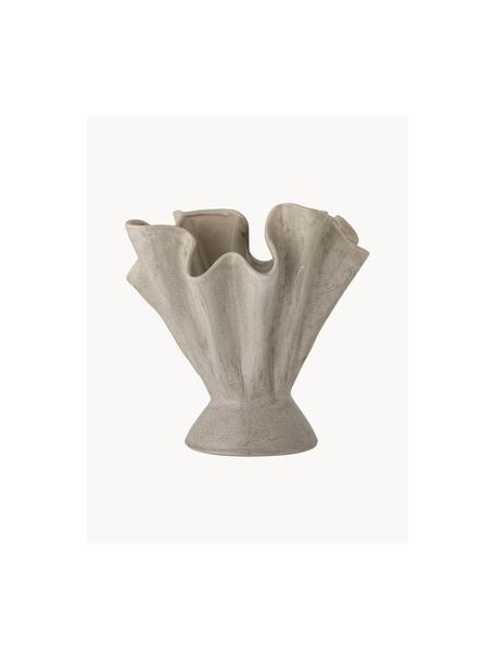 Vase Plier mit mattem Finish, H 29 cm, Steingut, Greige, matt, Ø 29 x H 29 cm