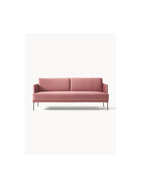 Sofá de terciopelo Fluente (3 plazas), Tapizado: terciopelo (poliéster de , Estructura: madera de pino maciza, Patas: metal con pintura en polv, Terciopelo rosa palo, An 196 x F 85 cm