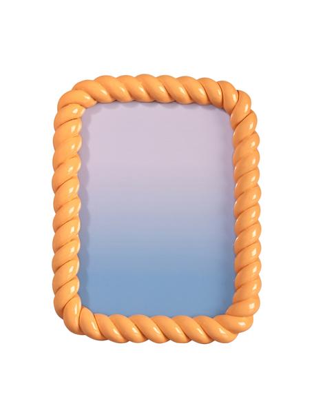 Kleiner Bilderrahmen Braid, Polyresin, Orange, B 17 x H 22 cm