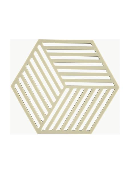 Dessous de plat en silicone Hexagon, Silicone, Beige clair, larg. 14 x long. 16 cm