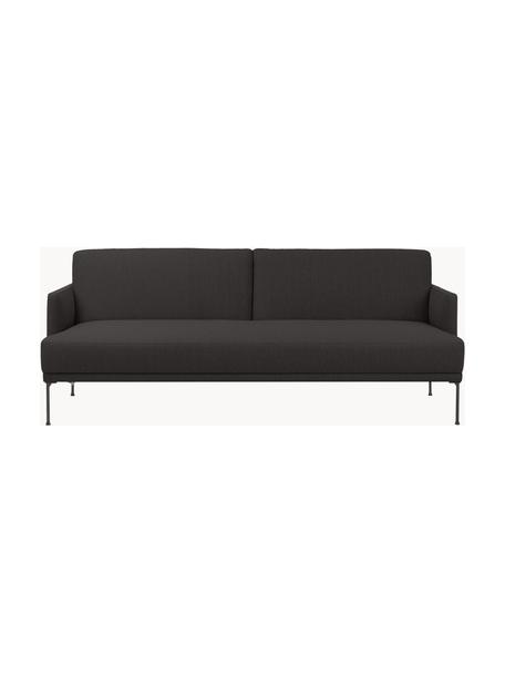 Slaapbank Fluente (3-zits), Bekleding: 80% polyester, 20% ramie , Frame: massief grenenhout, FSC-g, Poten: gepoedercoat metaal, Geweven stof antraciet, B 220 x D 88 cm