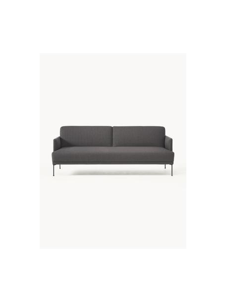 Sofá cama Fluente (3 plazas), Tapizado: 80% poliéster, 20% ramio , Estructura: madera de pino maciza, Patas: metal con pintura en polv, Tejido gris antracita, An 220 x F 88 cm