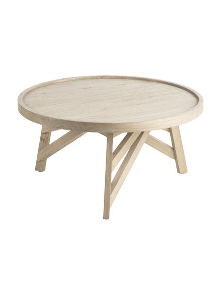 Tavolino da salotto in legno Tenda, Legno Mindi, Beige, Ø 81 x Alt. 81 cm