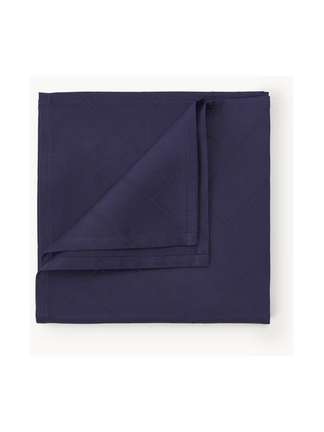 Serviettes de table Tiles, 4 pièces, 100 % coton, Bleu foncé, larg. 45 x long. 45 cm